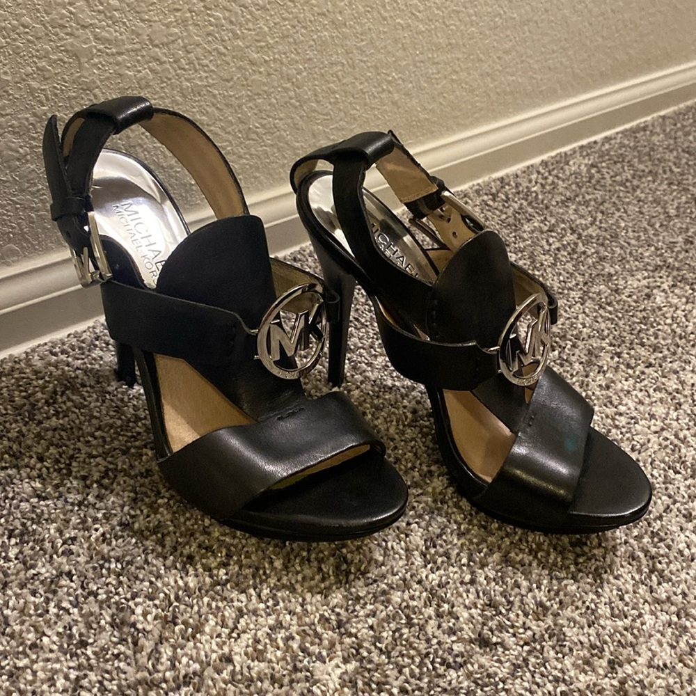 Michael Kors Black and Silver Heels.